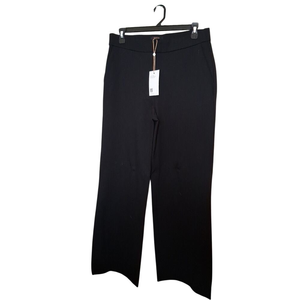 Quince Women's Ultra-Stretch Ponte Trouser - 30" Black Dress Pants Size 8 NWT